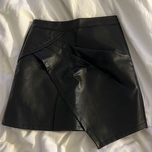 Leather mini skirt